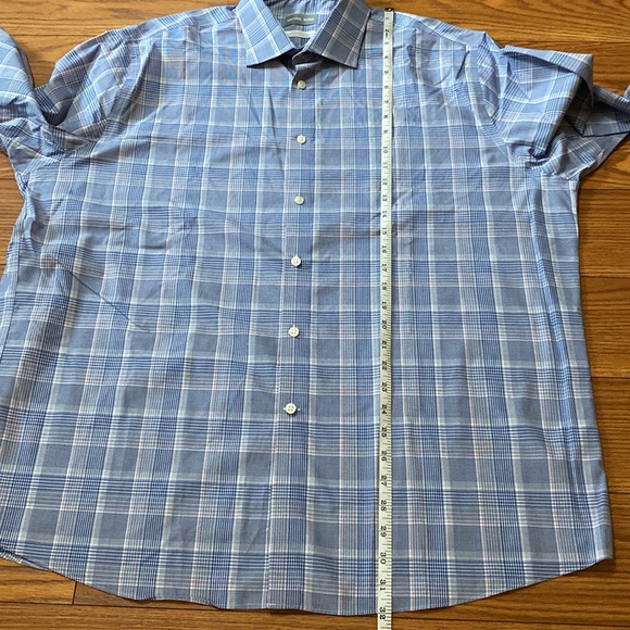 Michael Kors regular fit air soft stretch plaid cotton men’s dress shirt XXL 🌞 - Picture 8 of 13